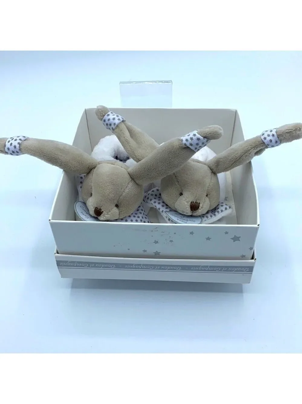 Mes Chaussons Dou Dou Infant Bunny Rattle Slippers